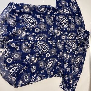 Nautica Blue Paisley Casual Button Down Shirt
